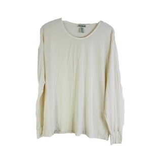 Vintage 90s L.L. Bean Silk Long Sleeve Base Layer Cream size Small
